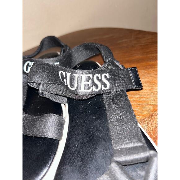 Guess Black & White Fun Festival Strappy Summer Beach Sandals  10M - Picture 3 of 10